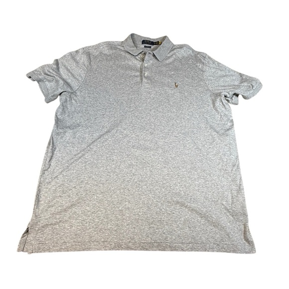 Polo Ralph Lauren Mens XL Custom fit Short Sleeve Polo Shirt Gray Brown Pony - Picture 1 of 4